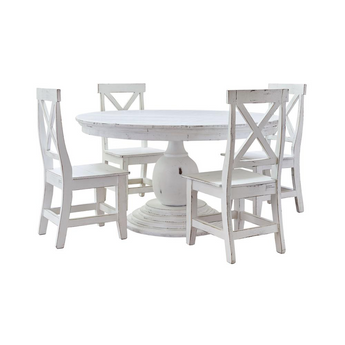 Brixton Mary Dining 5PC Set - Table & Four Chairs in White