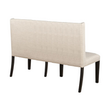 Mia Linen Upholstered Banquette Bench in Beige
