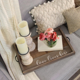 Stratton Home Decor "Love Lives Here" Wood Tray