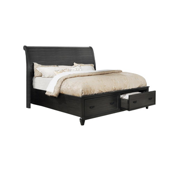 Sleigh Eastern King Bed in Rustic Grey