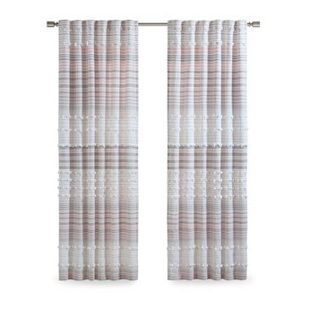 100% Cotton Clipped Jacquard Window Panel with Lining UH40-2390