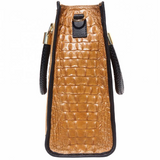 Italian Artisan Womens Open Tote Leather Handbag Made In Italy