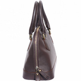 Italian Artisan Handcrafted Womens Bowling Genuine Cow Leather Handbag Made In Italy