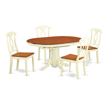 Kenley 5Pc Dining Set|Oval Dining Table And 4 Dining Chairs