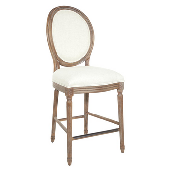 Lillian Counter Stool with Linen Fabric in Brushed Frame K/D 26