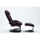Relax-R™ Brampton Recliner and Ottoman in Merlot Top Grain Leather