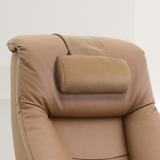 Relax-R™ Montreal Recliner and Ottoman with Pillow in Sand Top Grain Leather