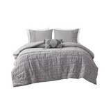 Doreen 100% Cotton Comforter Set in Grey