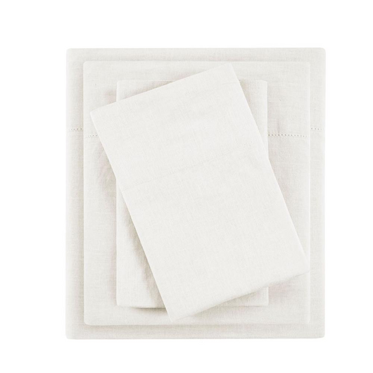 55% Cotton 45% Linen Sheet Set - Ivory