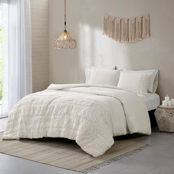 Doreen 100% Cotton Duvet Cover Set in White