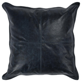 Cheyenne 100% Leather 22" Throw Pillow in Blue