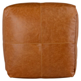 Cheyenne Genuine Leather 24" Square Brown Pouf