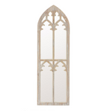 Weathered Natural Wood Cathedral Framed Wall Mirror