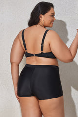 Bria Plus Size Drawstring Detail Two-Piece Swimsuit