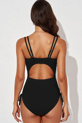 Nerina Tied Cutout Plunge One-Piece Swimsuit