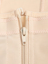 Shapetastic Full Size Zip Up Lace Detail Long Sleeve Shapewear