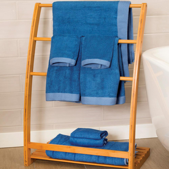 Bamboo Luxury Towels, Indigo, Set of 4 Washcloths, 2 Hand Towels and 2 Bath Towels