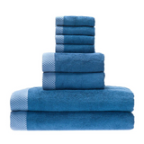 Bamboo Luxury Towels, Indigo, Set of 4 Washcloths, 2 Hand Towels and 2 Bath Towels