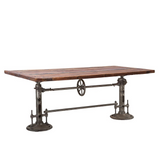 Artezia 82-Inch Reclaimed Teak Wood Dining Table with Adjustable Crank