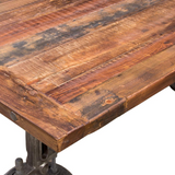 Artezia 82-Inch Reclaimed Teak Wood Dining Table with Adjustable Crank