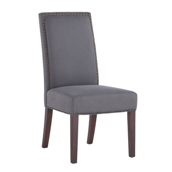 Jona Dark Gray Linen Dining Chairs, Set of 2
