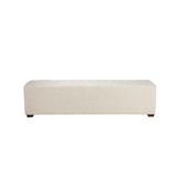 Arabella 58-Inch Beige Linen Bench with Diamond Stitched Detailing
