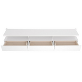 Cabrini 85.62 Half Floating Entertainment Center with 3 Drawers in White Gloss