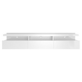 Cabrini 71.25 Half Floating Entertainment Center with 3 Drawers in White Gloss