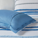 Haisley 100% Cotton  Comforter Set w/ Chenille Trims, Blue