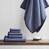 100% Cotton Dobby Yarn Dyed 6pcs Towel Set, Blue