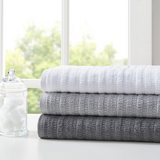 100% Cotton Textured 6PC Towel Set, LCN73-0065