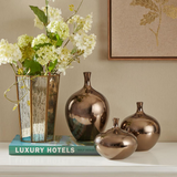 Metallic Bronze 3pc Vase set
