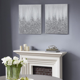 The Silver Glimmer Hand Embellished Canvas 2 Piece Set