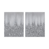 The Silver Glimmer Hand Embellished Canvas 2 Piece Set