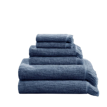 100% Cotton Dobby 6pcs Towel Set - Navy