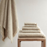 100% Cotton Dobby 6pcs Towel Set - Taupe