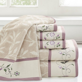 100% Cotton Jacquard Embroidered 6pcs Towel Set
