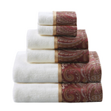 100% Cotton 6 Piece Jacquard Towel Set,MP73-5309