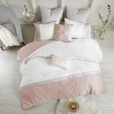 100% Cotton Jacquard 7pcs Comforter Set W/ Woven Cotton Dots,UH10-2149