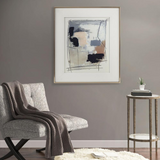 Abstract Double Matted Framed Glass Wall Art