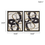 Abstract Gold Foil Framed Canvas 2 Piece Set