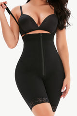 Shapetastic Full Size Lace Detail Zip-Up Under-Bust Shaping Bodysuit