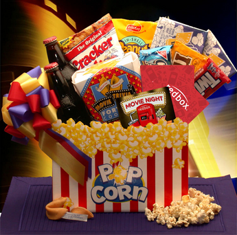 Movie Night Mania Blockbuster Gift Box - movie night gift baskets -  movie night - movie night gift baskets for families