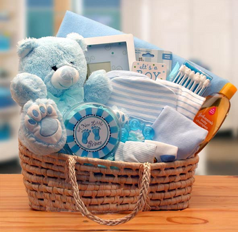 Our Precious Baby Basket- Blue - baby bath set -  baby boy gift basket - new baby gift basket - baby gift baskets - baby shower gifts