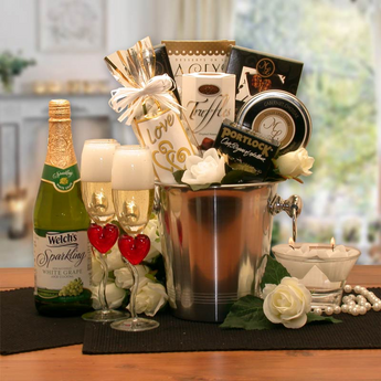 Romantic Evening For Two Gift Basket - Wedding Gift Basket - honeymoon gift set