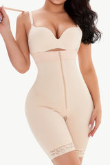 Shapetastic Full Size Lace Detail Zip-Up Under-Bust Shaping Bodysuit