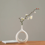 White Hollow Out Ceramic Vase