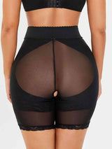 Shapetastic Full Size High-Waisted Lace Trim Shaping Shorts