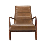 Willow Brown Leather Tufted Channel Armchair
