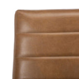 Willow Brown Leather Tufted Channel Armchair